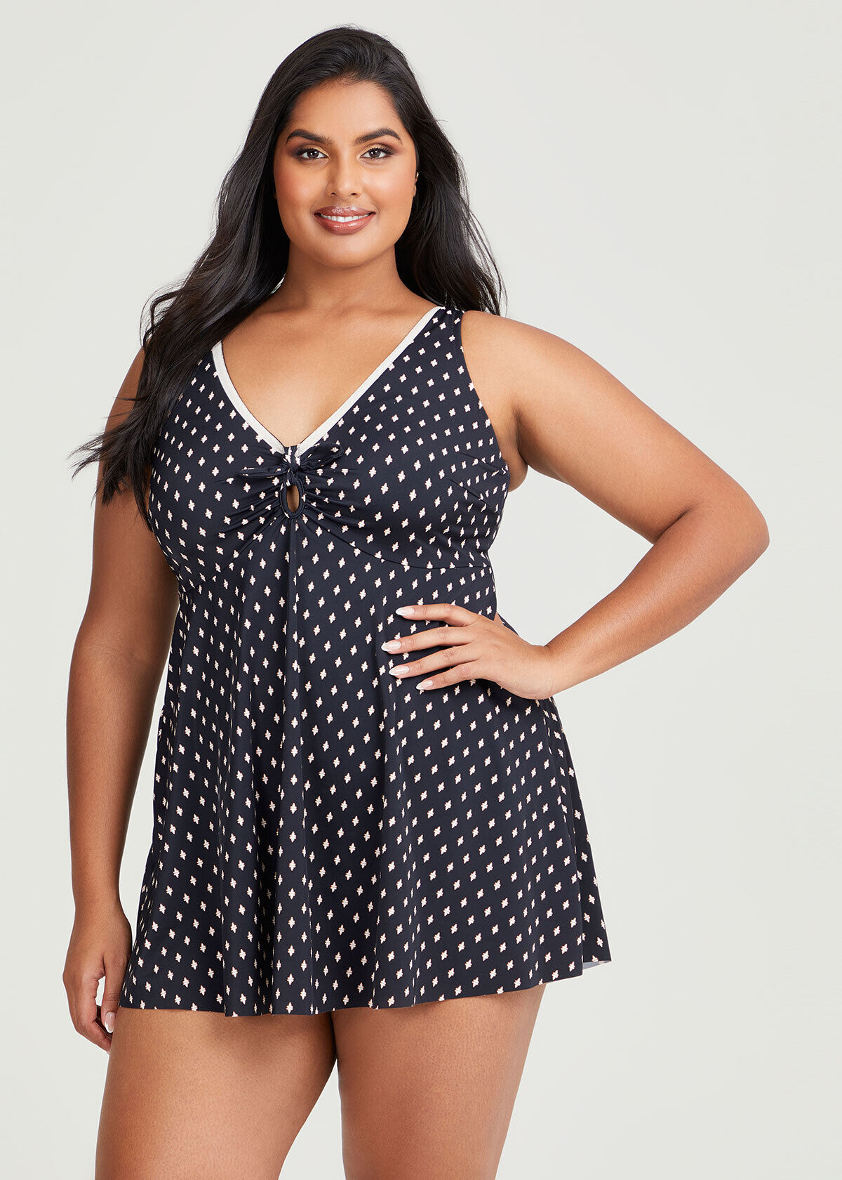 Plus size best sale polka dot swimdress