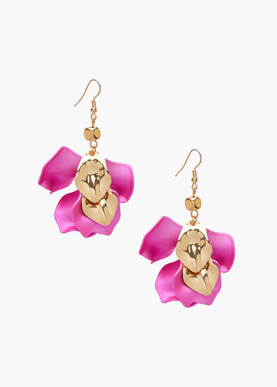 Metal Petal Leaf Earrings