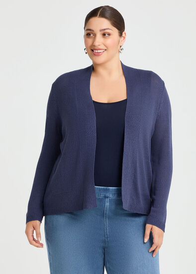 Plus Size Open Knit Cardigan