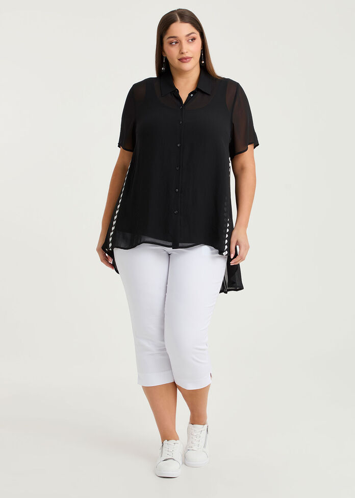 Chiffon Pleat Back Maia Shirt, , hi-res