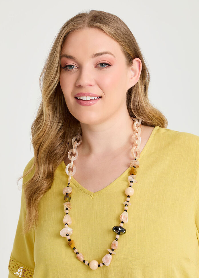 Summer Acrylic Beaded Necklace, , hi-res