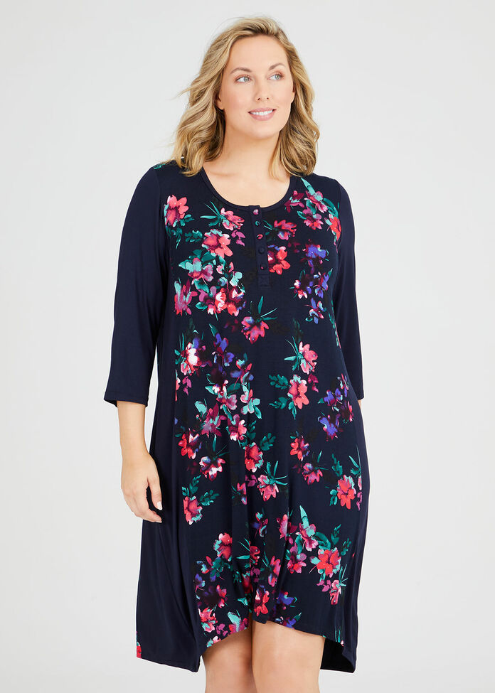 Shop Floral Bamboo Nightie in Print in sizes 12 to 30 | Taking Shape AU