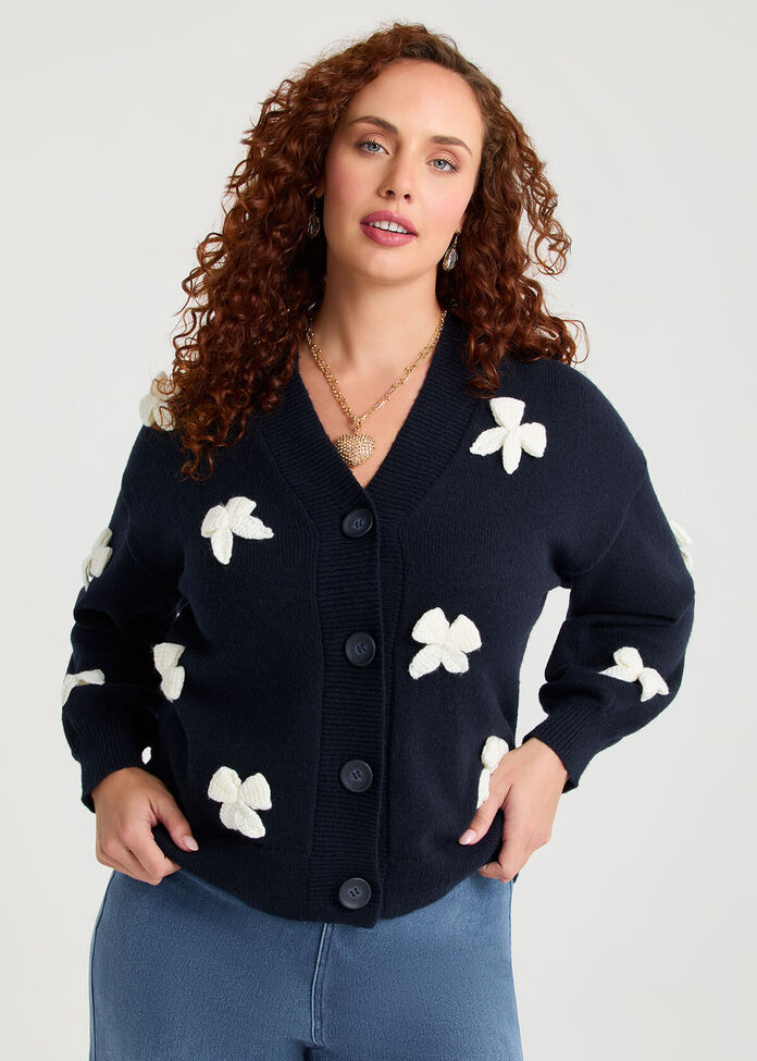 Bow Detail Cardigan, , hi-res