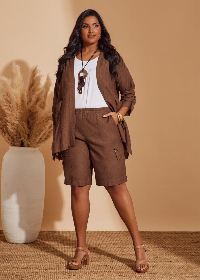 Linen Bamboo Bermuda Short, , hi-res