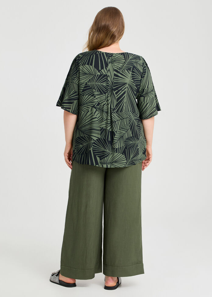 Natural Palm Pintuck Top, , hi-res