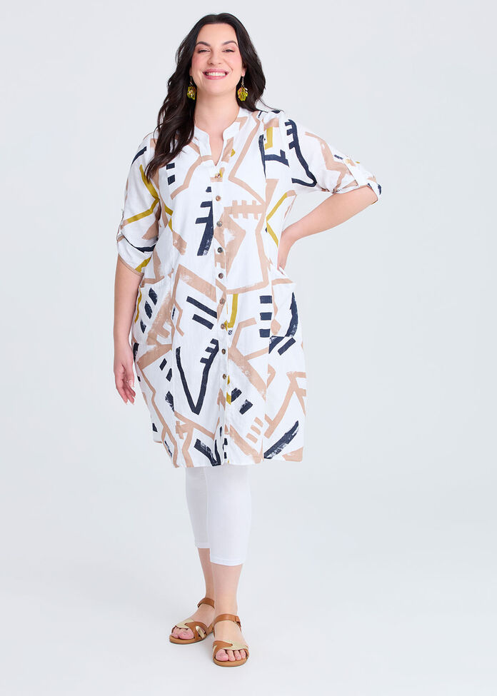 Tulip Linen Bamboo Shirt Dress, , hi-res