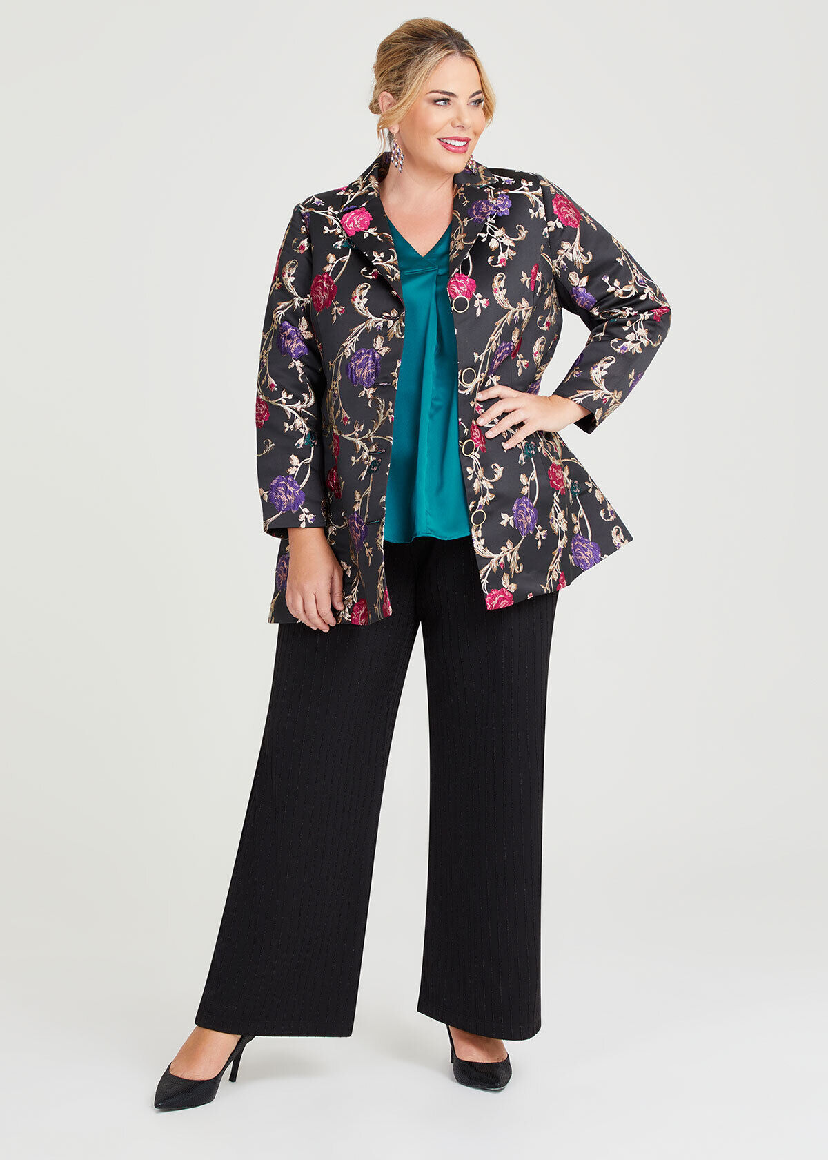 Floral plus size jacket deals