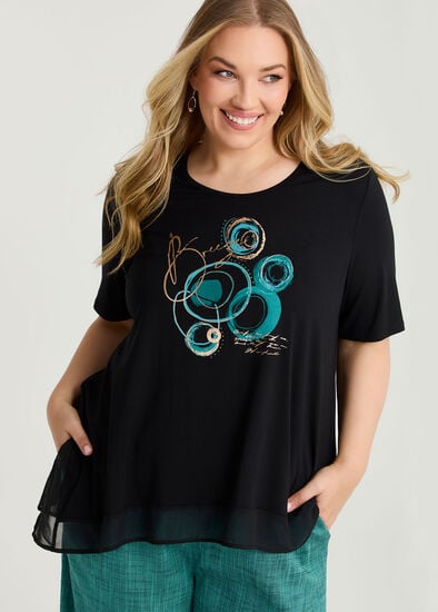 Plus Size Breeze Foil Spot Natural Top