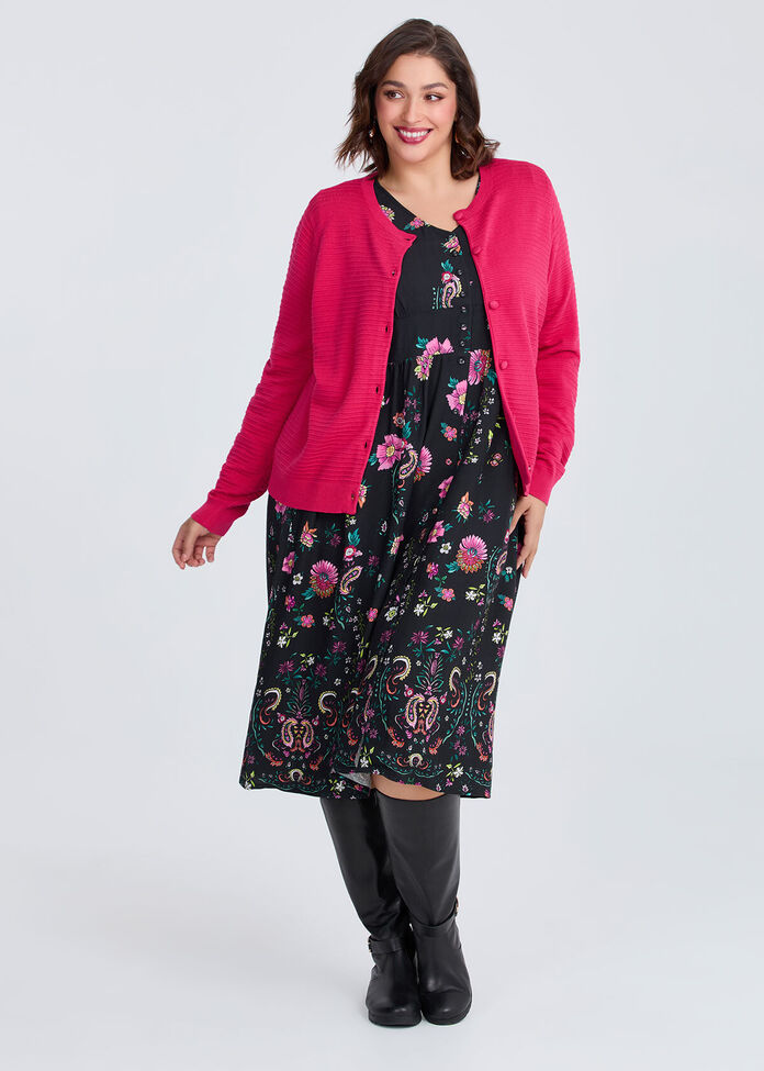 Floral Garden Peach Long Tank Dress