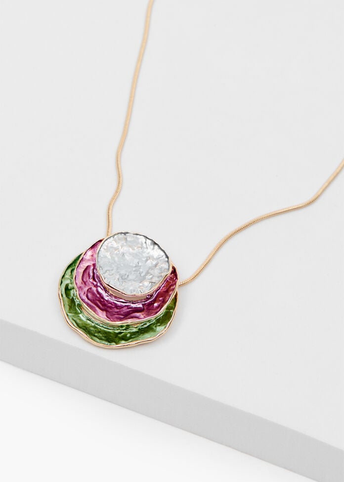 Layered Enamel Necklace, , hi-res