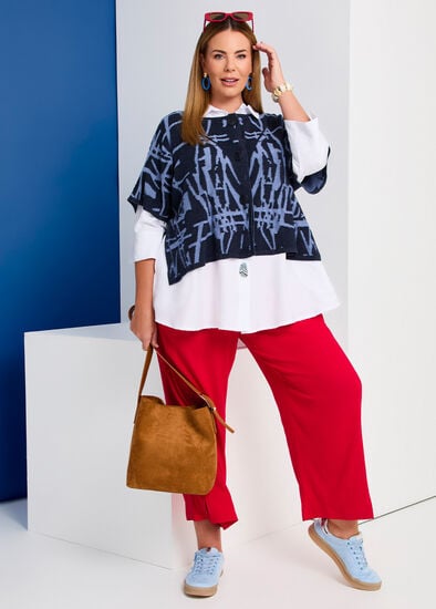 Plus Size Sailor Button Natural Pant