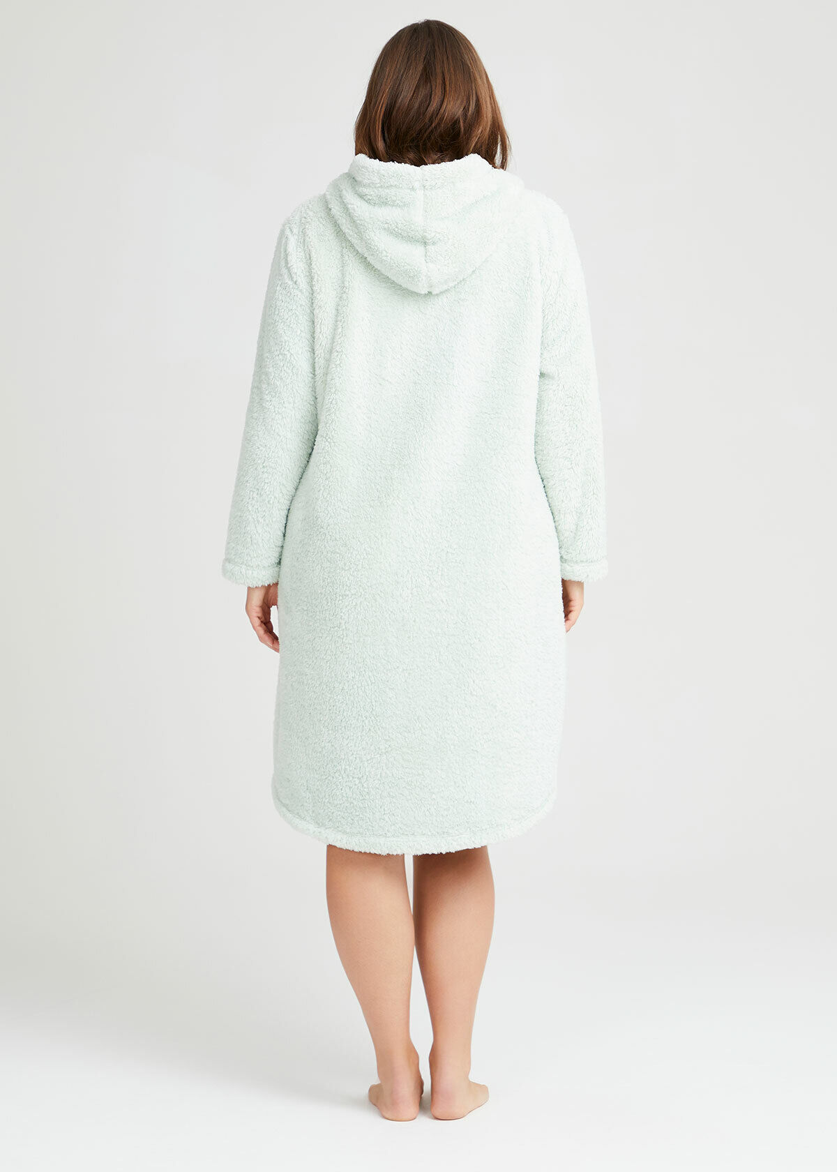 Ladies Womens Ribbed Fleece Dressing Gown Zipped Super Soft Cosy Nightwear  | eBay