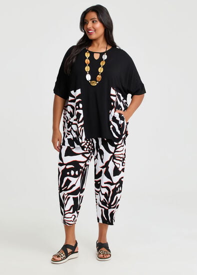 Plus Size Lantern Natural Crop Pant