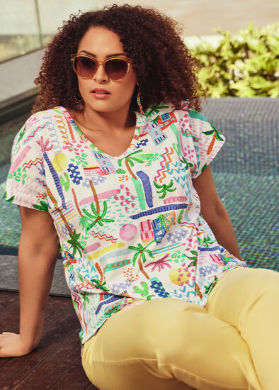 Plus Size Cotton Holiday Sunshine T-shirt