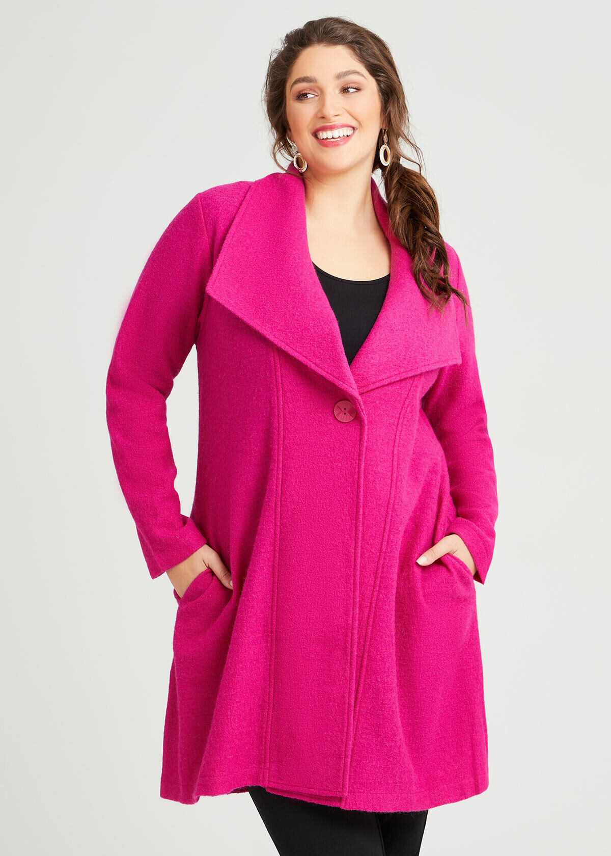 Pink boiled 2024 wool coat