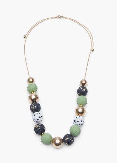 Plus Size Polymer Clay Ball Necklace
