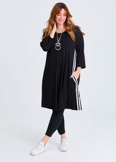 Plus Size Natural Tama Stripe Dress