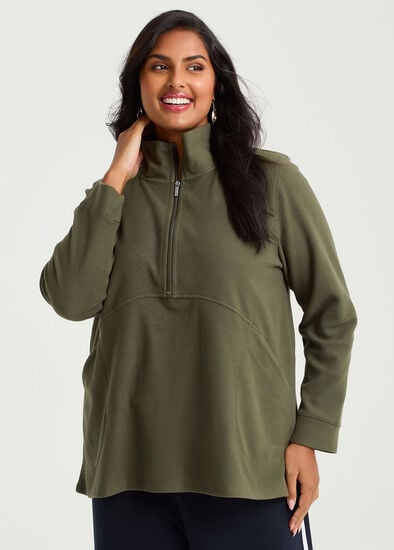 Plus Size Polar Fleece 1/2 Zip Top