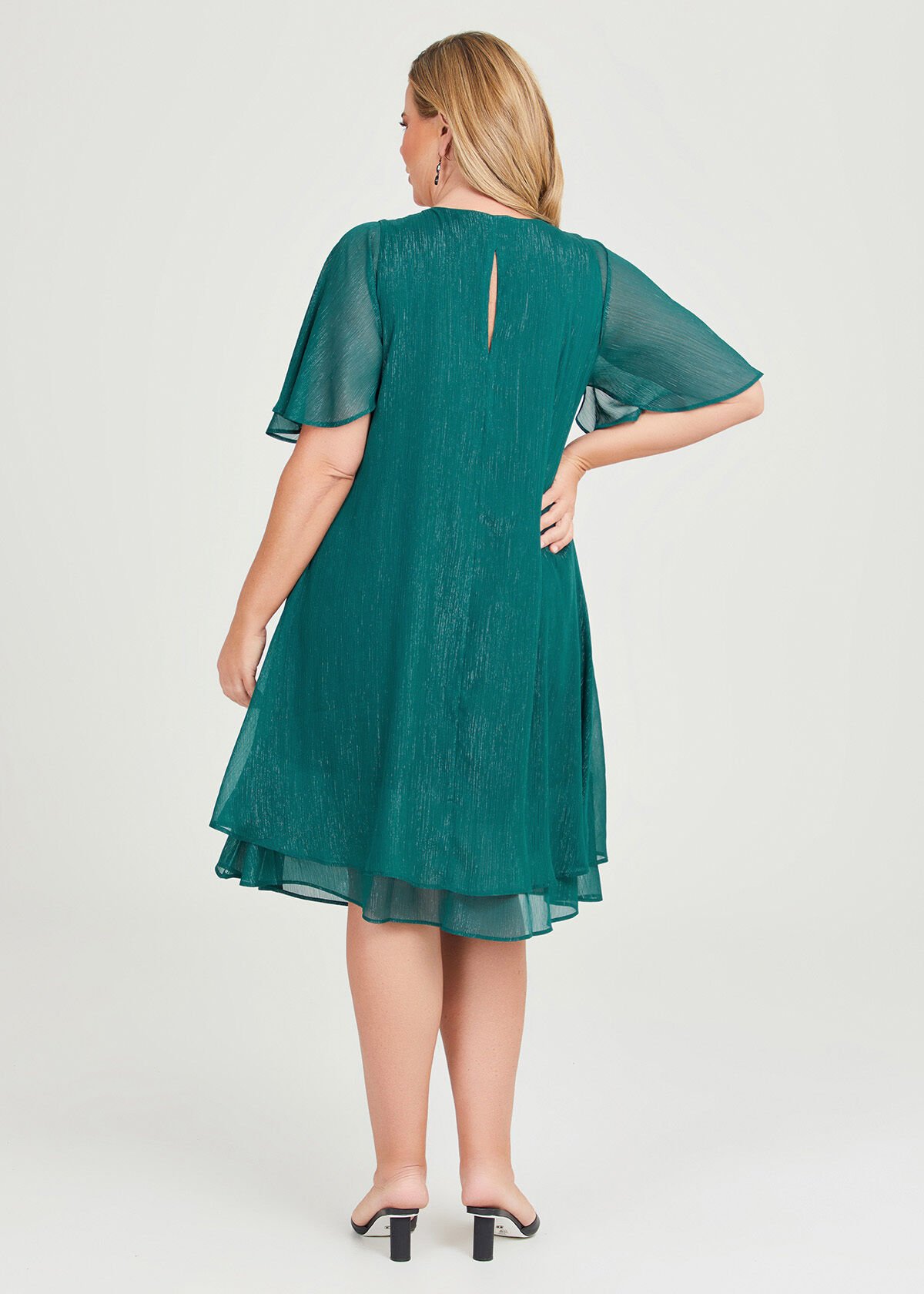 Green hot sale dress chiffon
