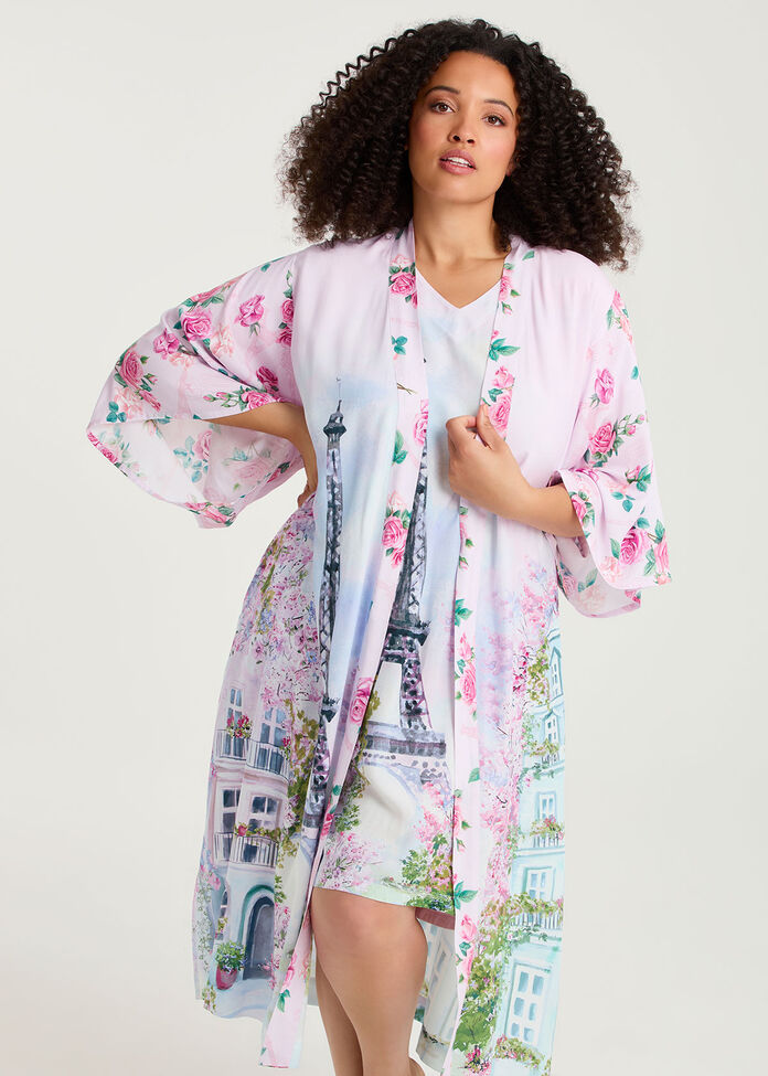 Natural Eiffel Blossom Kimono, , hi-res