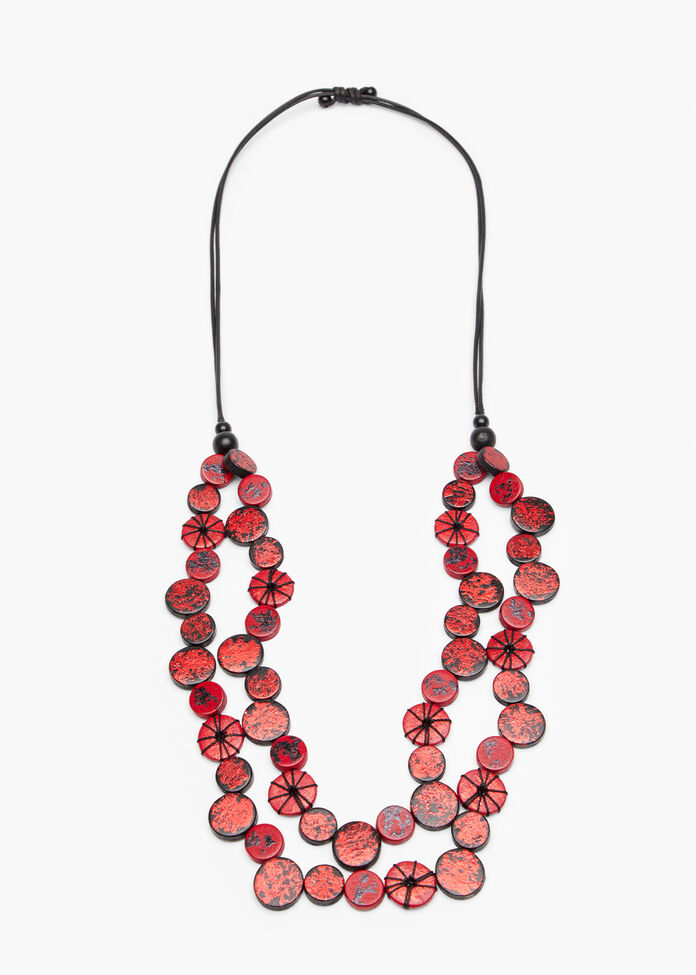 Resin Foil Statement Necklace, , hi-res