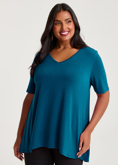 Plus Size Strive V Neck Short Sleeve Top