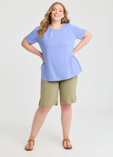 Plus Size Zip Pocket Cargo Short