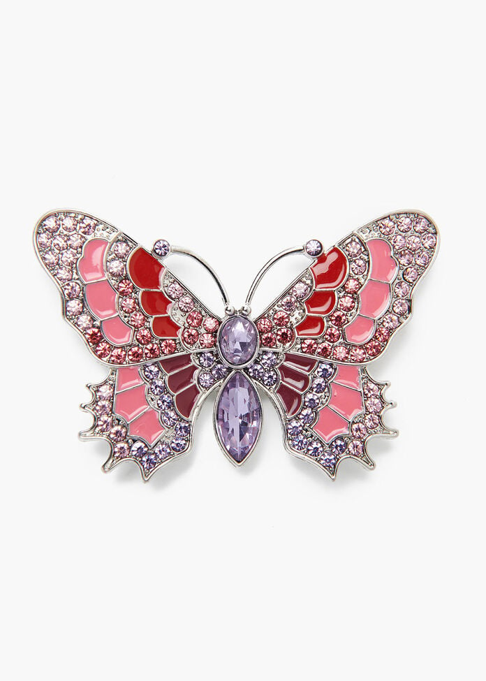 Blushing Butterfly Brooch, , hi-res