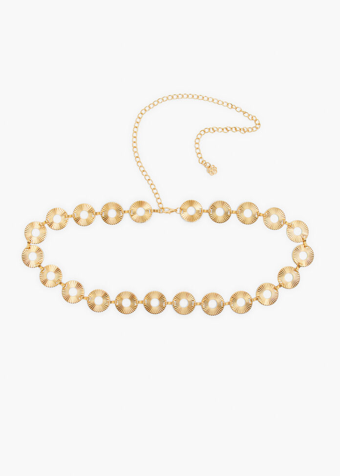 Gold Circle Chain Belt, , hi-res