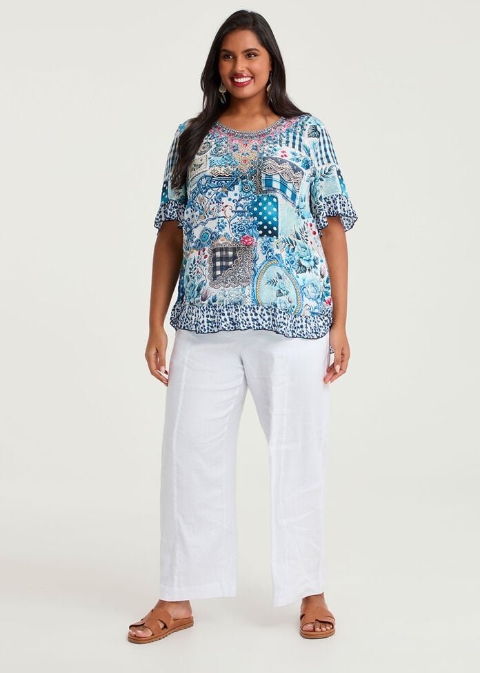 Salsa Ruffle Natural Top, , hi-res