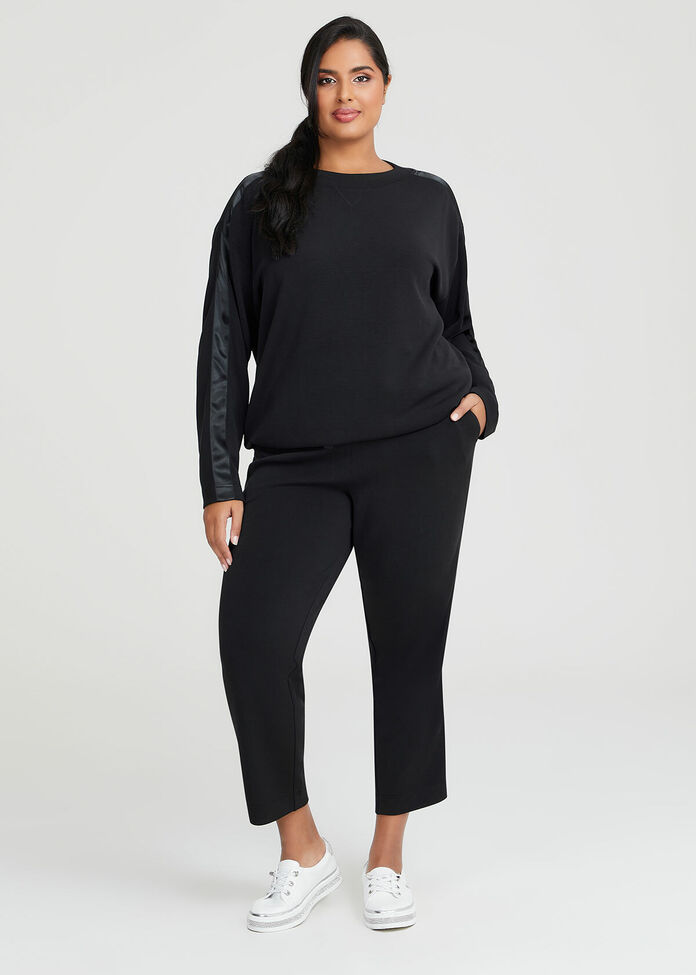 Shop Plus Size Satin Trim Pant in Black | Sizes 12-30 | Taking Shape NZ