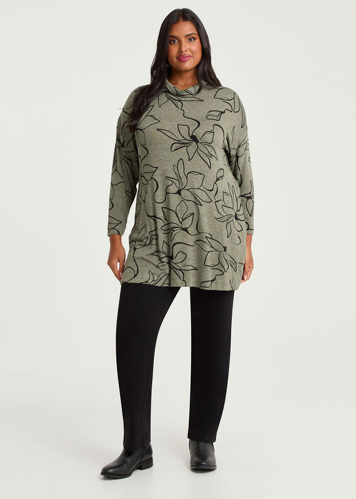 Bamboo Cosy Linear Floral Tunic, , hi-res