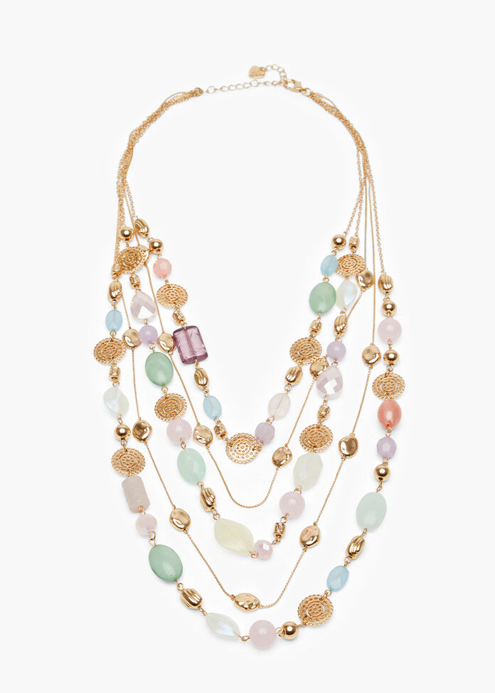 Layered Jewel Statement Necklace, , hi-res