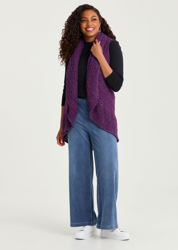 Lurex Thread Cascading Vest, , hi-res
