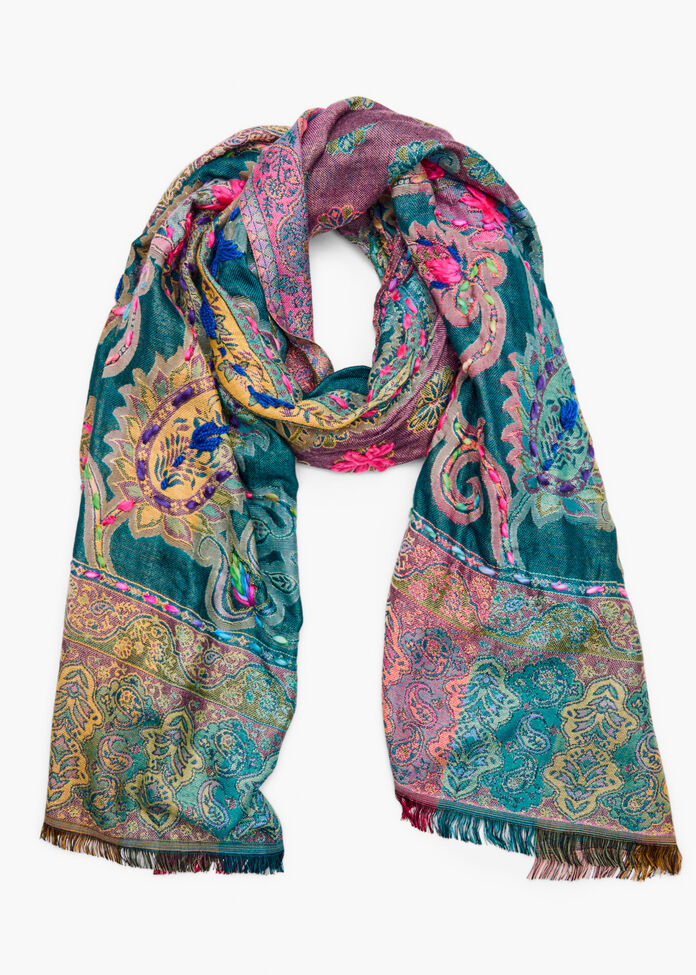 Pretty Embroidered Scarf, , hi-res