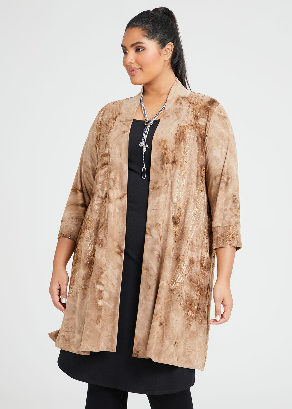 plus size sequin cardigan