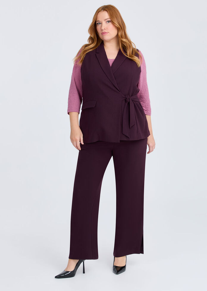 Tailored Wrap Work Vest, MERLOT, hi-res