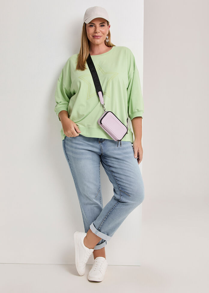 Cotton Star Relaxed Sweatshirt, , hi-res