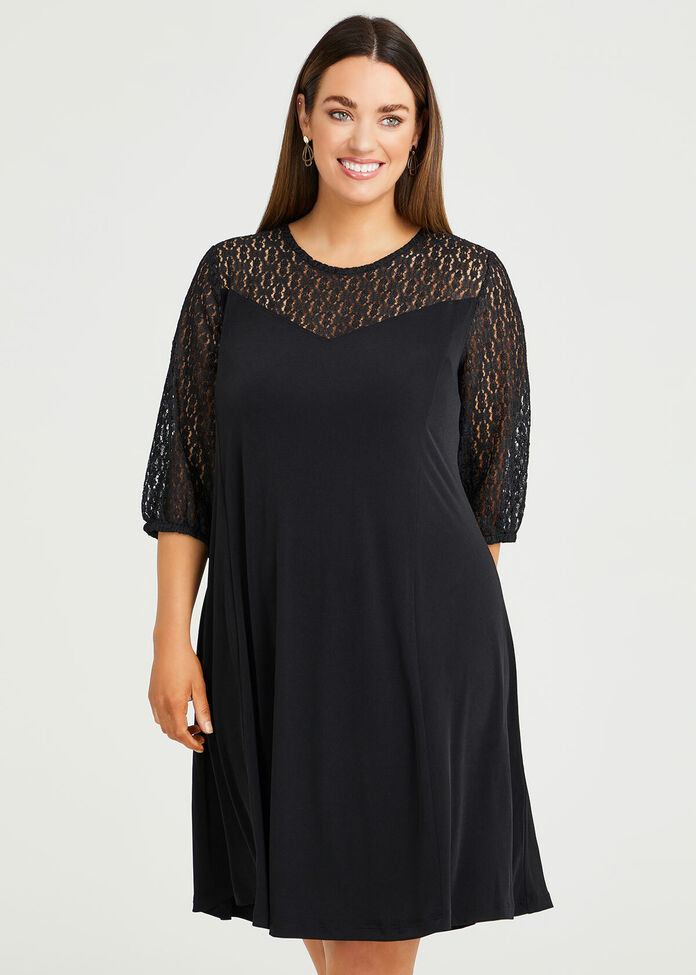 Shop Plus Size Khloe Lace Knit Dress in Black | Sizes 12-30 | Taking ...