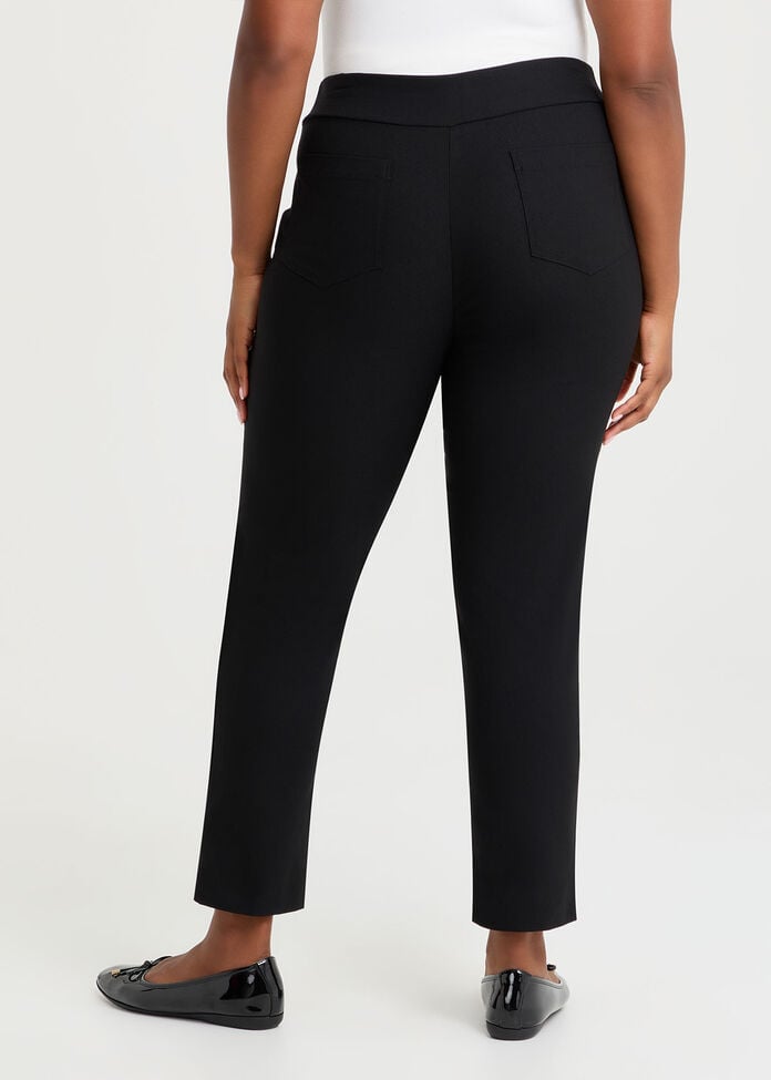 Petite Texture Selena Pocket Pant, BLACK, hi-res