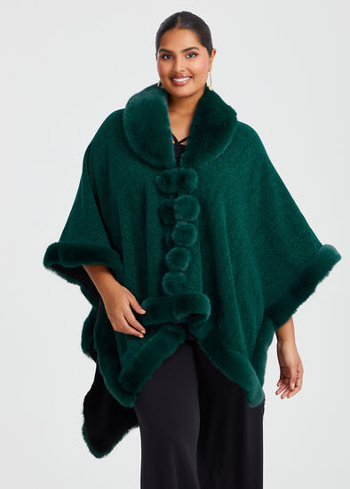 Fur Trim Evening Cape