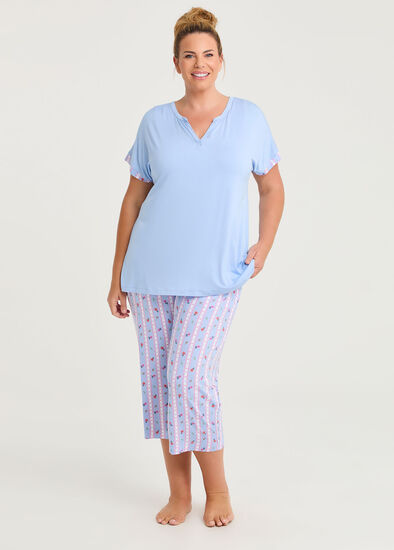 Plus Size Bamboo Pastel Petals Pyjama Pant