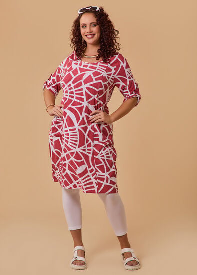 Plus Size Tulip Natural Print Dress
