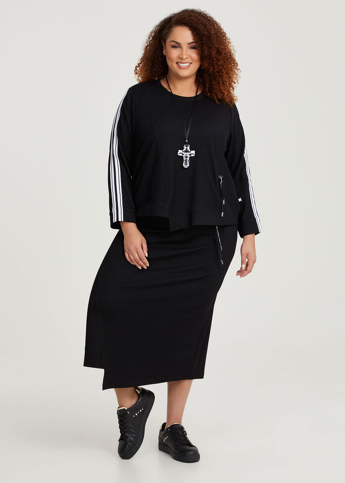 Texture Angle Hem Skirt, , hi-res