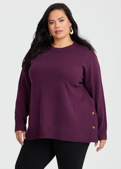 Plus Size Soft Touch Button Jumper