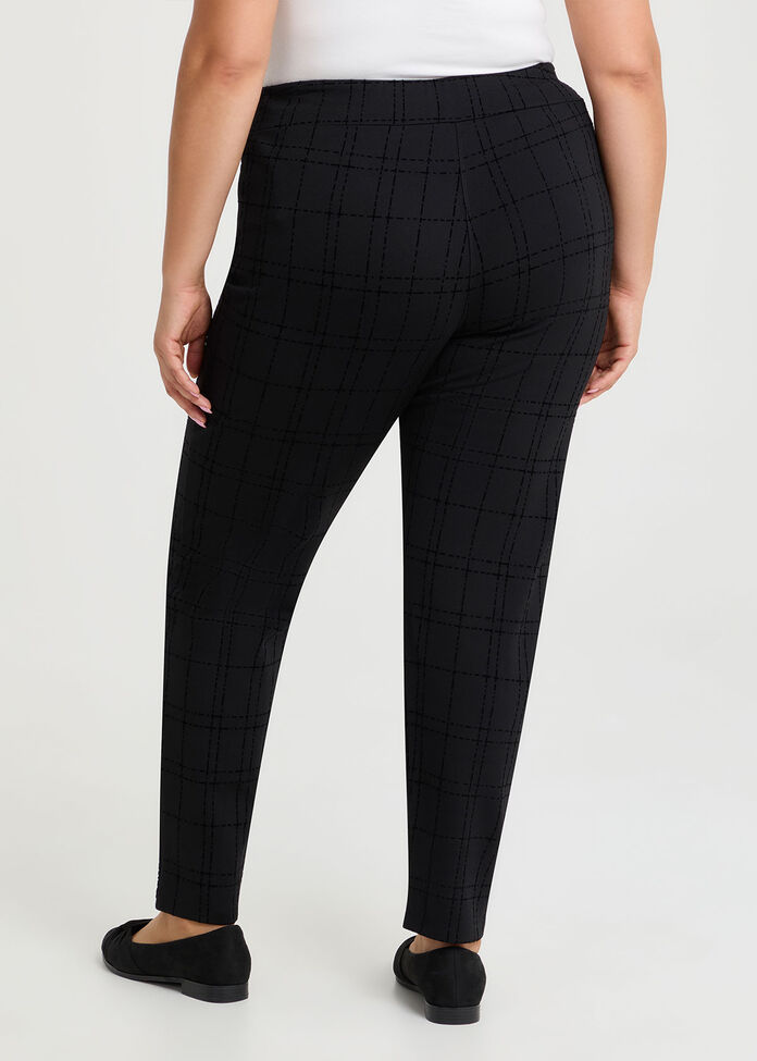 Ponte Flock Check Pant, , hi-res