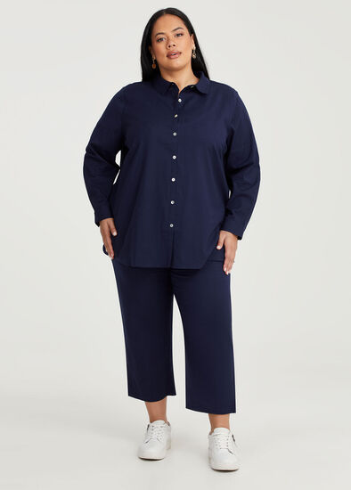 Plus Size Cotton Linen Culotte