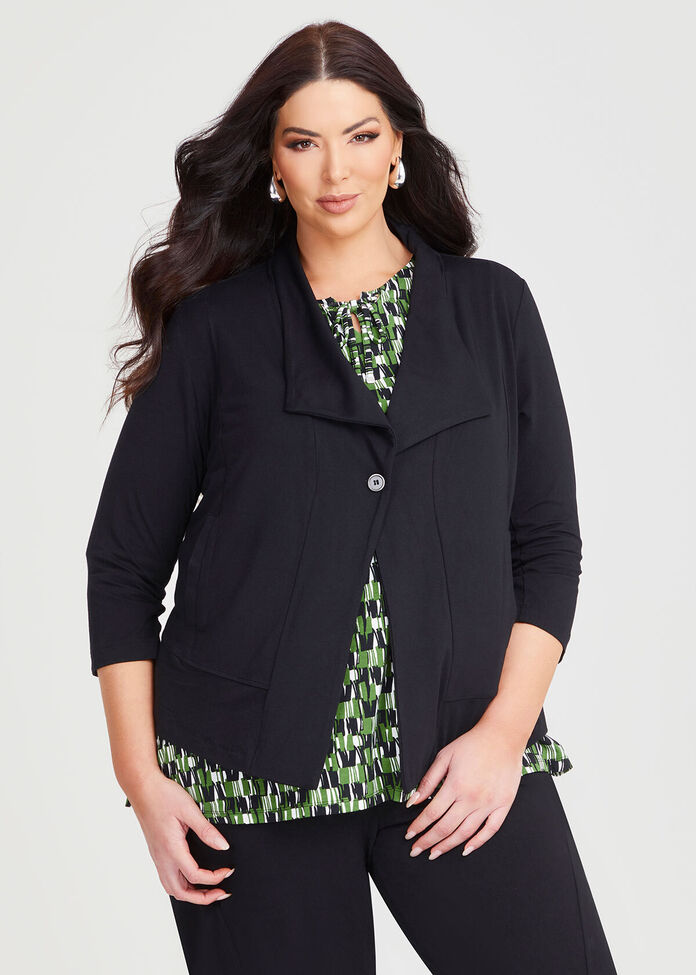 Bamboo Peplum Cardigan, , hi-res