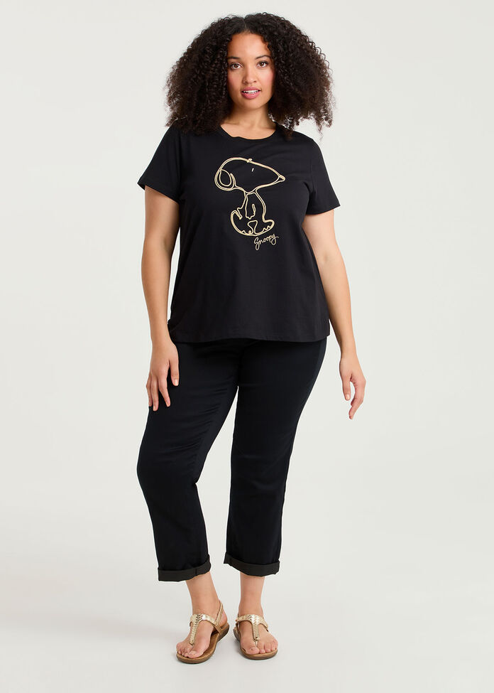 Snoopy Embroidered T-shirt, , hi-res