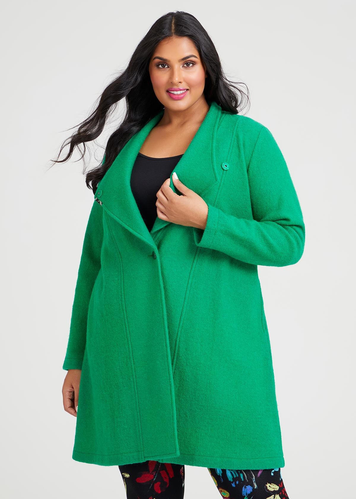 Plus size boiled wool coat 2025
